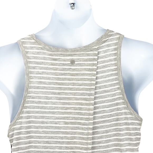 Yogalicious Heather Striped Open Back Tank Large - Picture 4 of 8